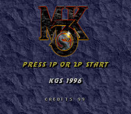 Mortal Kombat 3 (bootleg of Megadrive version) Title Screen